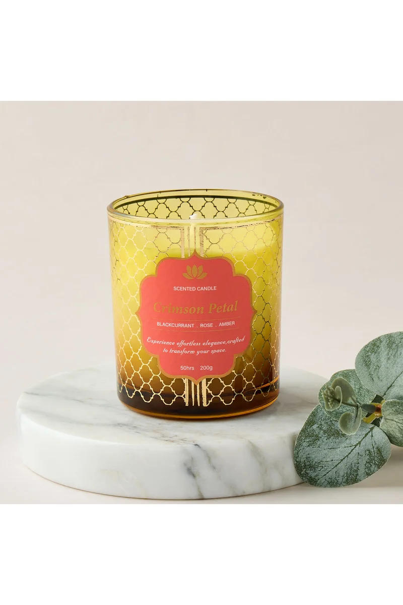 Lifestyle Golden Souk Crimson Petal Scented Jar Candle - 50 h